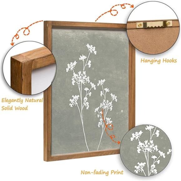 Wall Art Set of 4 Wooded Botanical Print Wall Decor Home Decor Living room decor - Picture 9 of 10